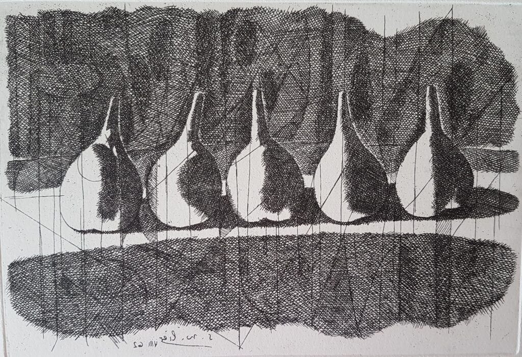 Fünf Feigen in Landschaft 1962