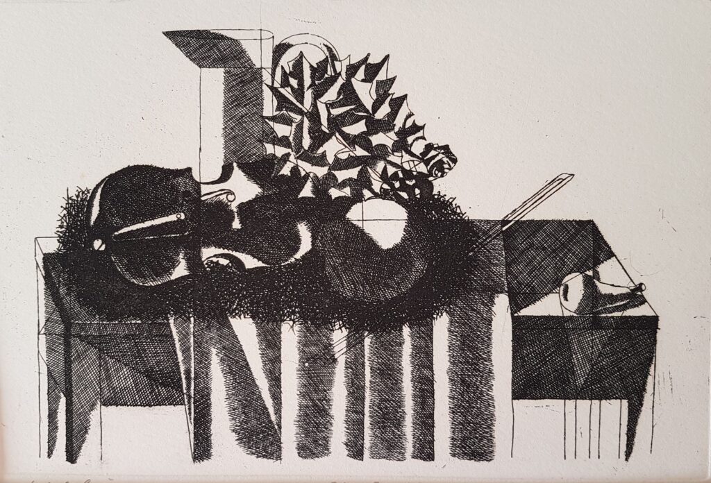 Vanitas 1963 - Violine und Schädel