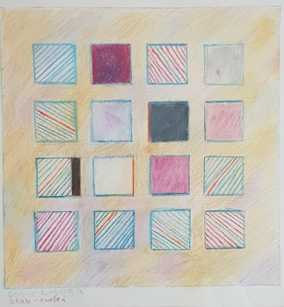 16 Quadrate sur fond ocre stabat mater 1997