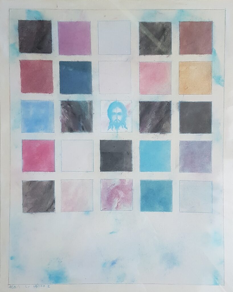 Ikon mit kosmischem Christus und 25 Quadraten 2001