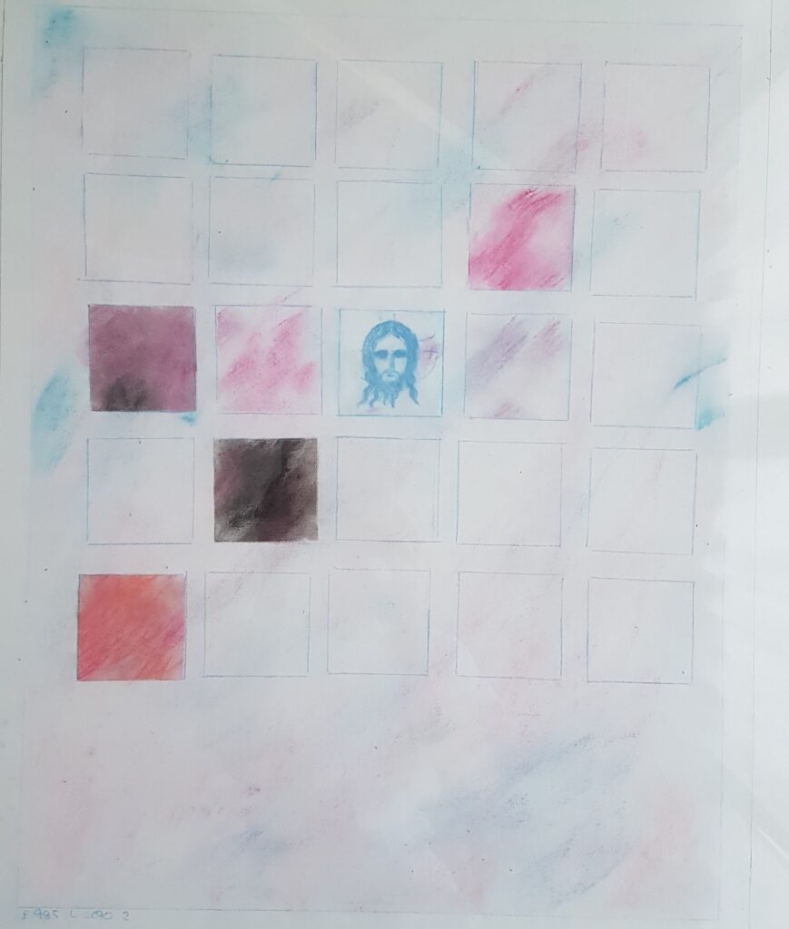 Ikon mit kosmischem Christus und 25 Quadraten 2001