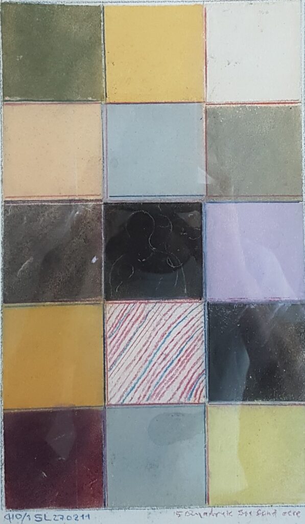 15 carrés sur fond ocre «Summertime» 2011