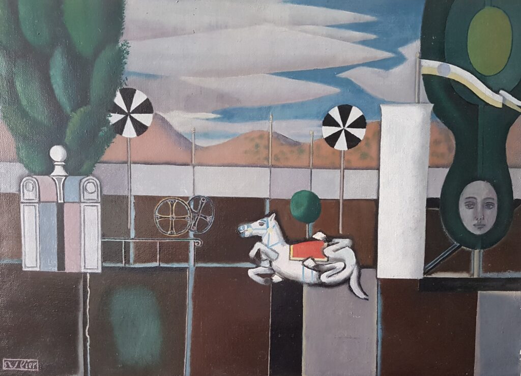 Kleine Landschaft mit weissem Turm 1969