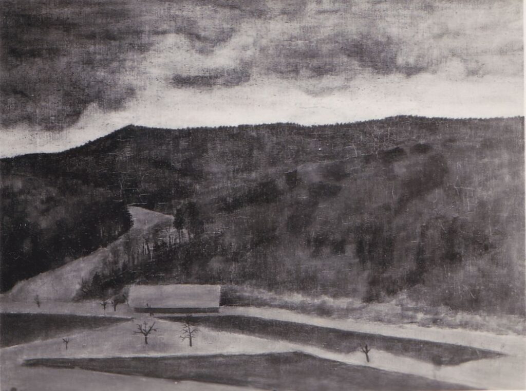 Landschaft an der Töss nach dem Gewitter 1945