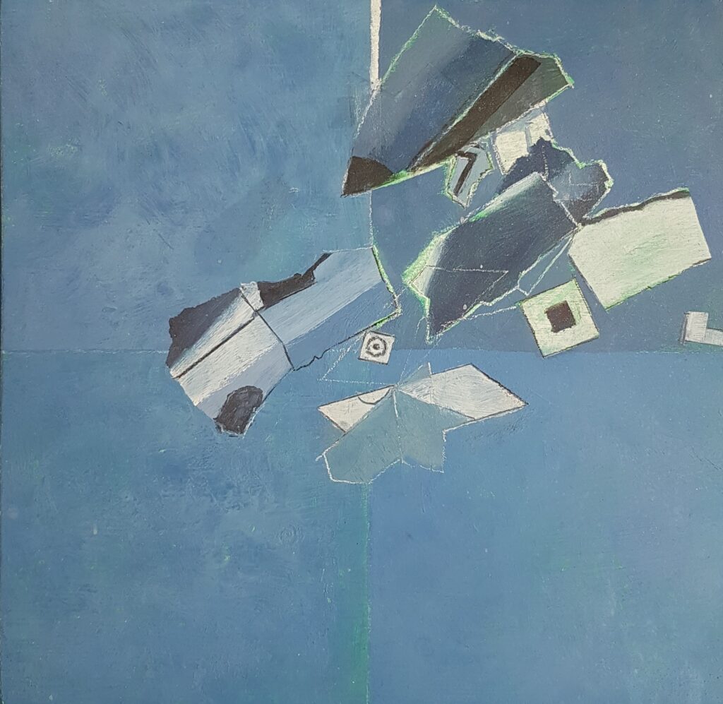 La chute sur fond bleu 1987